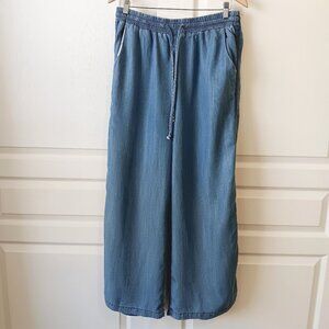 Francesca's Blue Rain Women's Blue Hannah Side Stripe Palazzo Pants Size L